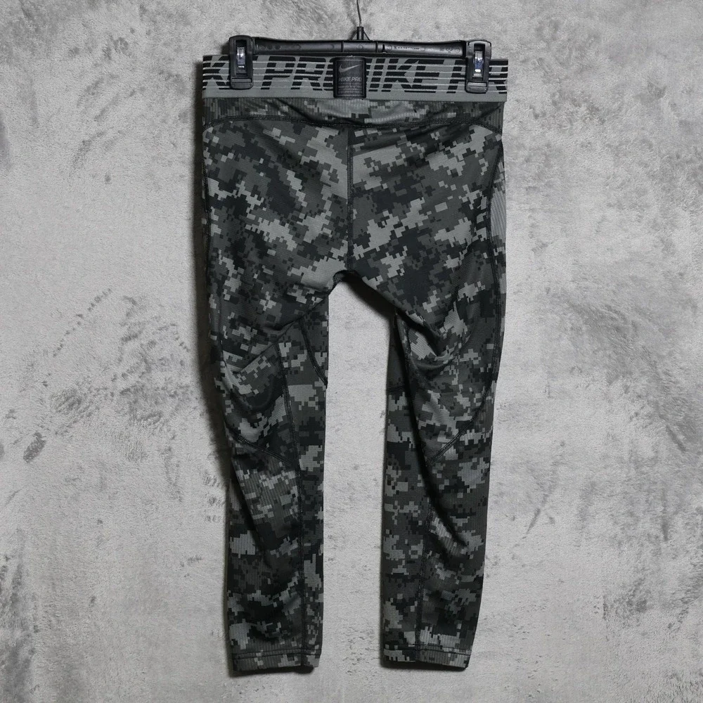 Nike Pro Compression Tights Mens Medium Gray Hypercool Digital Camo 828166-037